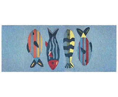 Liora Manne' Frontporch Fishes 2'x5' Runner Area Rug