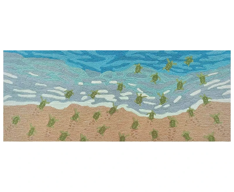 Liora Manne' Frontporch Turtle Beach 2'x5' Runner Area Rug
