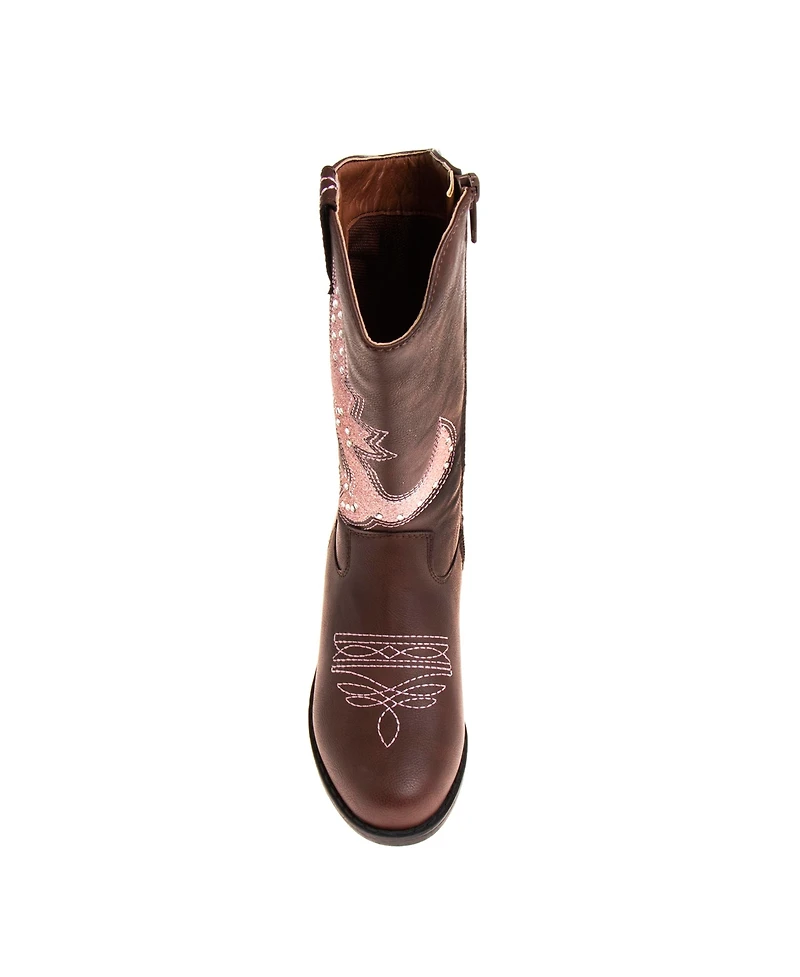 Kensie Girl Little Kids Zip-Up Cowgirl Boots