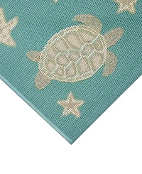 Liora Manne' Esencia Turtle and Stars 1'11"x4'11" Runner Area Rug