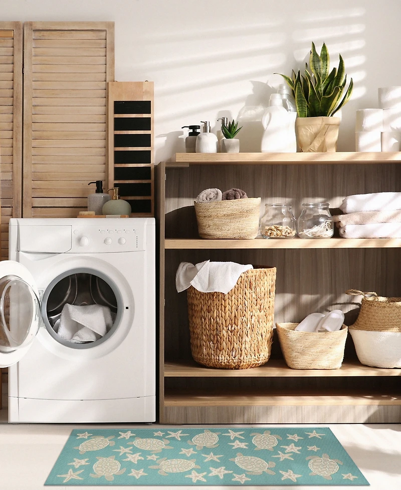 Liora Manne' Esencia Turtle and Stars 1'11"x4'11" Runner Area Rug