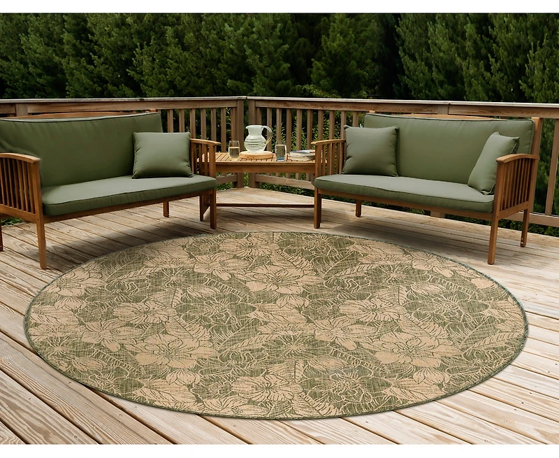 Liora Manne' Carmel Botanical 7'10"x7'10" Round Area Rug