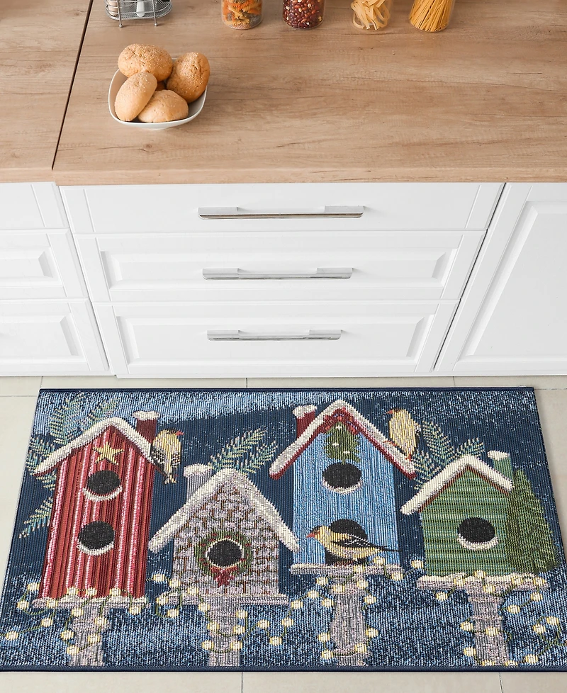 Liora Manne' Esencia Birdhouse Holiday 2'x2'10" Area Rug