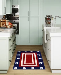 Liora Manne' Frontporch Patriotic Pendant 1'8"x2'6" Area Rug