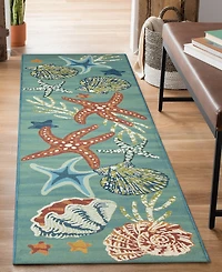Liora Manne' Marina Starfish Song 1'11"x7'6" Runner Area Rug