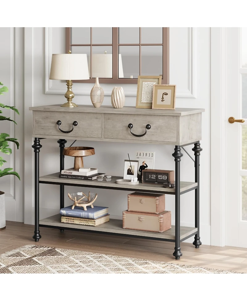 gaomon Console Tables for Entryway, Small Entryway Table with 2 Drawers for Entryway, Living Room, Hallway, Foyer, Corridor