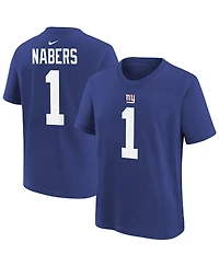 Nike Men's Malik Nabers Royal New York Giants Player Name Number T-Shirt
