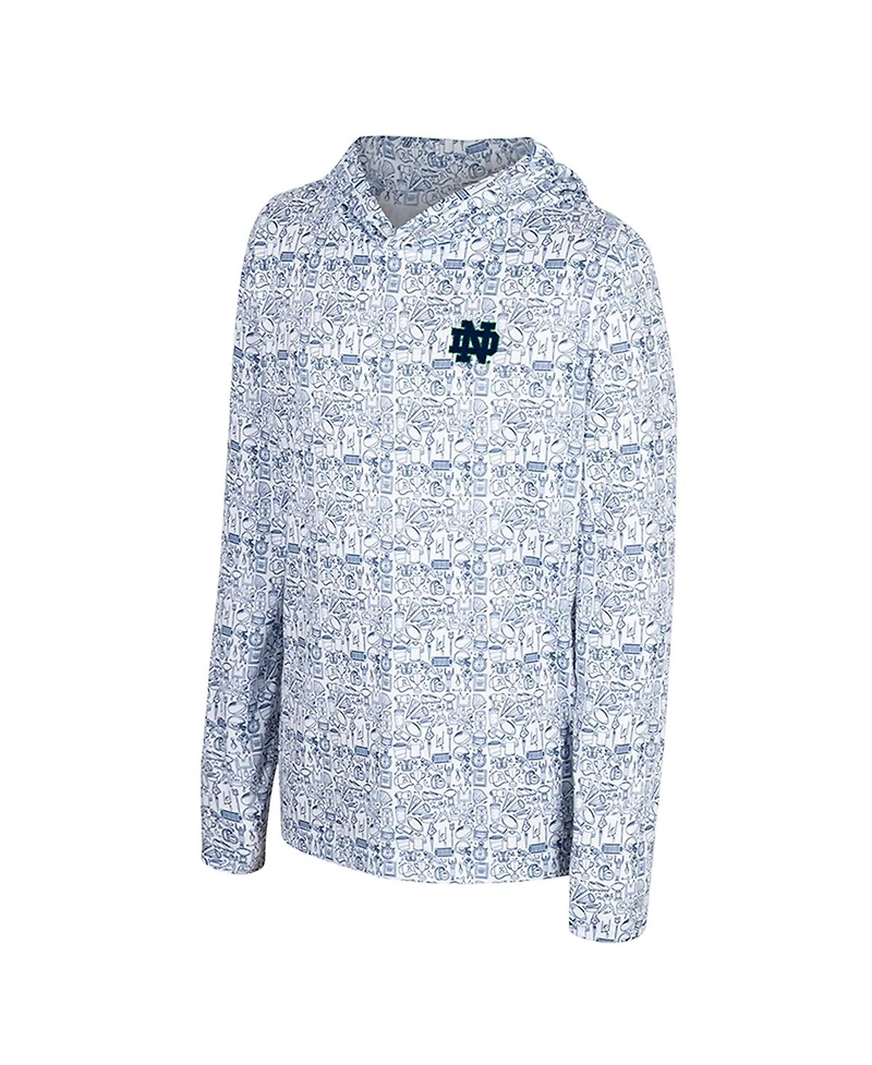 Colosseum Big Boys and Girls Navy Notre Dame Fighting Irish All-Over Print Hoodie