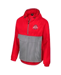 Colosseum Men's Scarlet Ohio State Buckeyes Reloaded Anorak Half-Zip Jacket