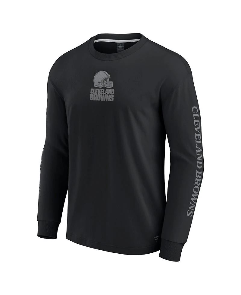 Fanatics Men's and Women's Black Cleveland Browns Elements Strive Long Sleeve T-Shirt
