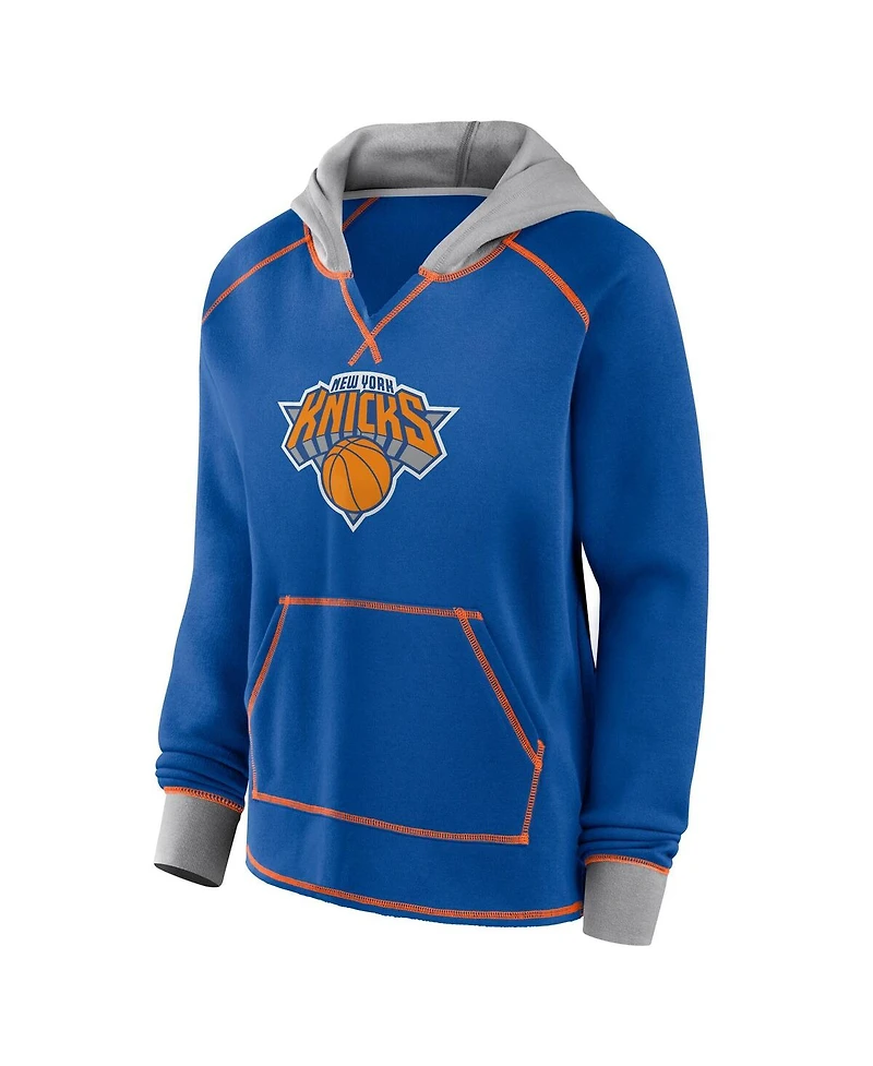 Logo Athletic Women's Blue New York Knicks Boom Pullover Hoodie