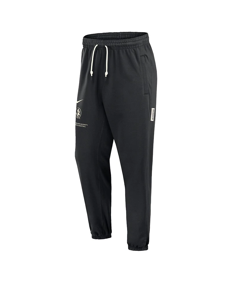 Nike Men's Black Florida State Seminoles Basketball Travel Fleece Performance Pants