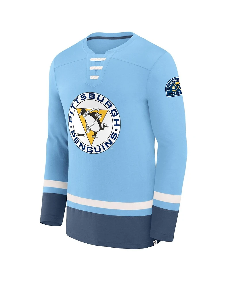 Fanatics Men's Light Blue Pittsburgh Penguins Vintage High Point Long Sleeve T-Shirt
