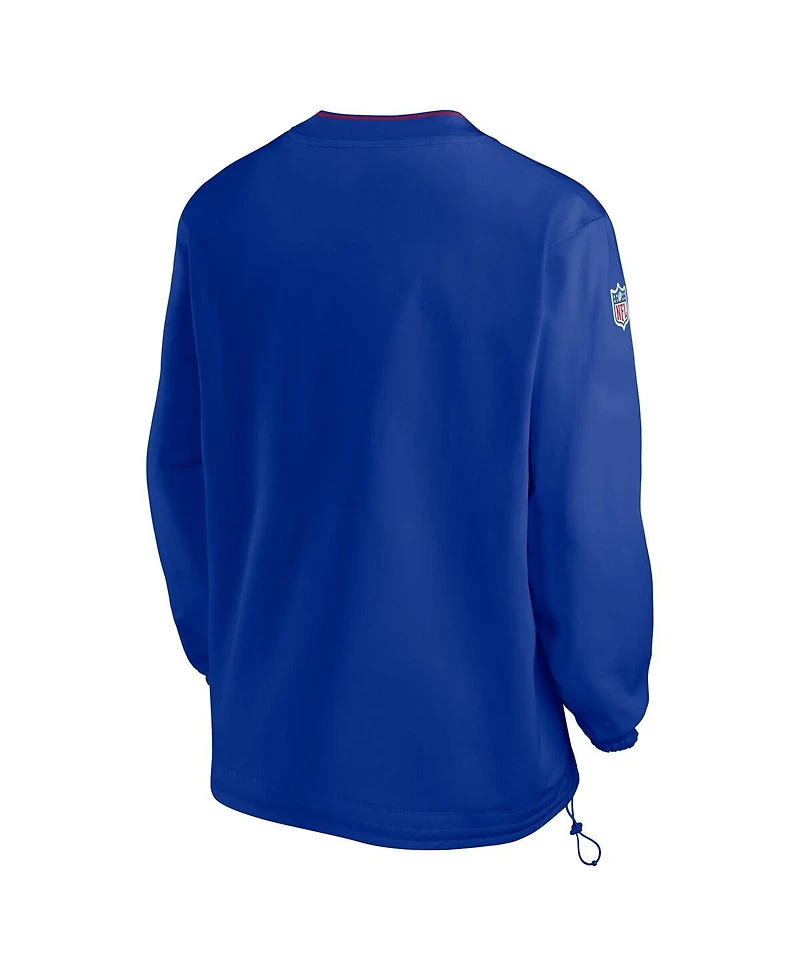 Nike Men's Royal New York Giants 2024 Sideline Throwback Logo Long-Sleeve V-Neck Windshirt