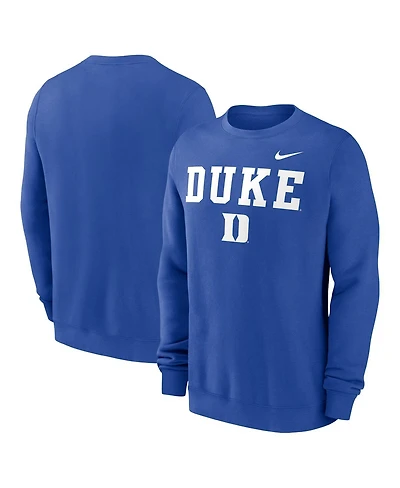 Nike Men's Royal Duke Blue Devils Primetime Primary Stack Pullover Sweatshirt
