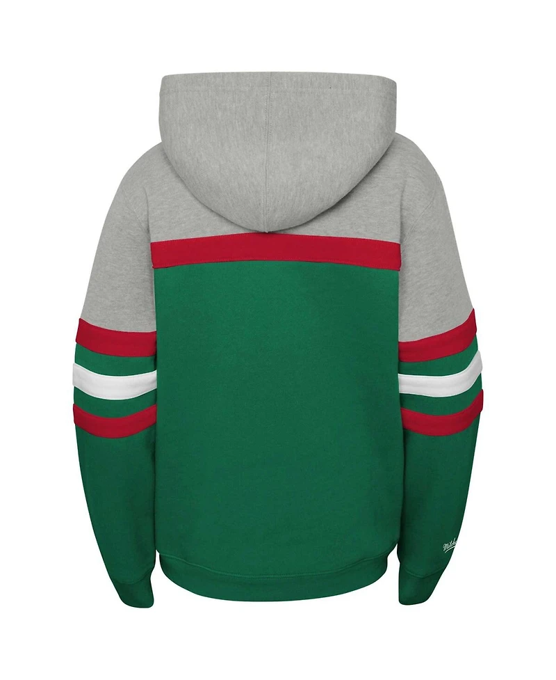 Mitchell & Ness Big Boys and Girls Green Minnesota Wild Head Coach Pullover Hoodie