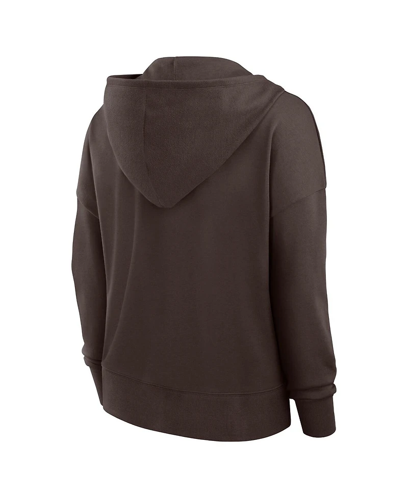 Fanatics Women's Brown Cleveland Browns Blitz Left Lace-Up Pullover Hoodie