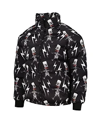 Men's Freeze Max Black The Simpsons Electric Bart Raglan Full-Zip Puffer Jacket