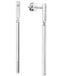Tommy Hilfiger Linear Logo Bar Drop Earrings