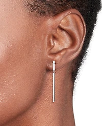 Tommy Hilfiger Linear Logo Bar Drop Earrings