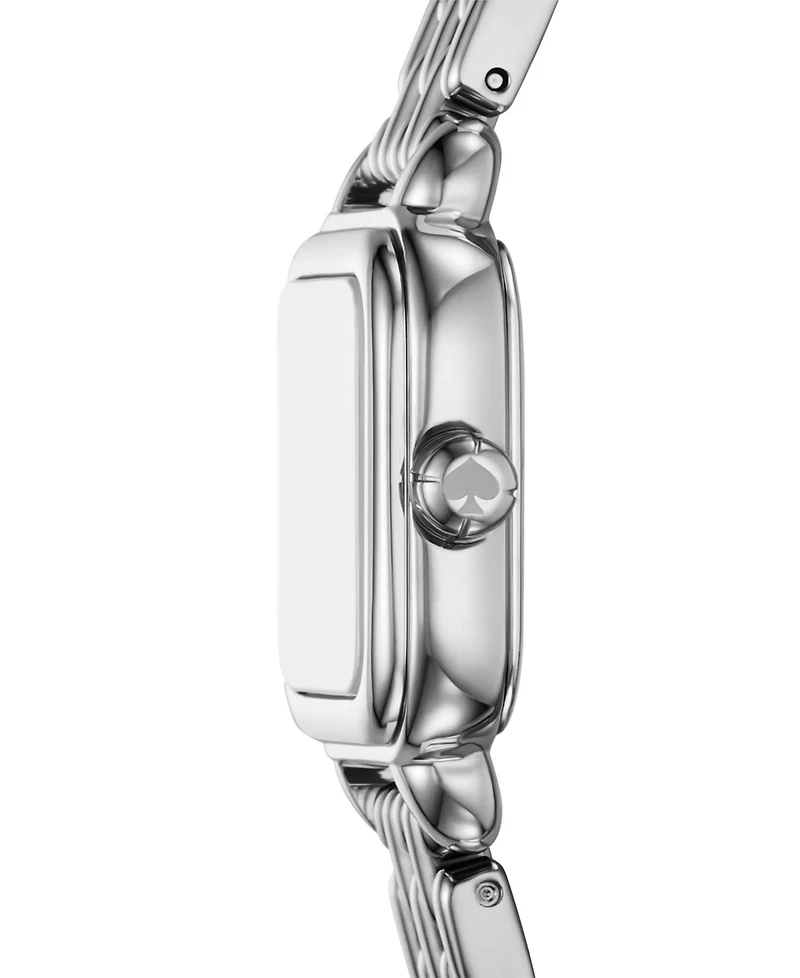 Kate Spade New York Women's Gracie Square Three-Hand Silver-Tone Stainless Steel Watch, 25mm