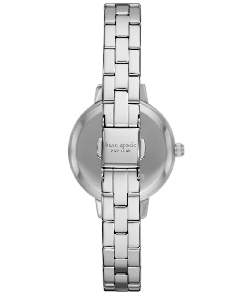 Kate Spade New York Women's Metro Three-Hand Silver-Tone Alloy Watch and Bracelet Set, 30mm