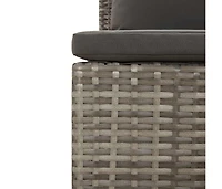 vidaXL 3 Piece Patio Lounge Set with Cushions Gray Poly Rattan