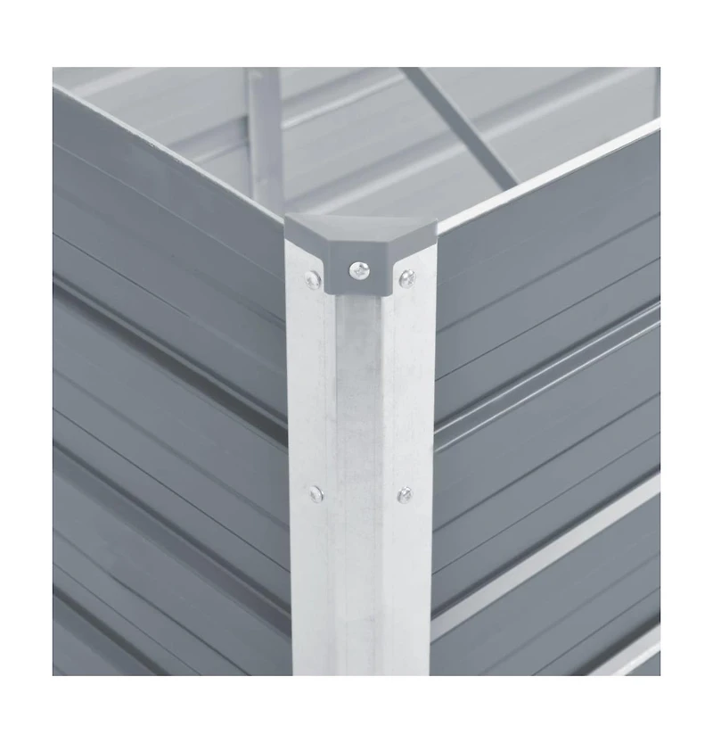 Garden Raised Bed Galvanized Steel 50.8"x50.8"x30.3" Gray