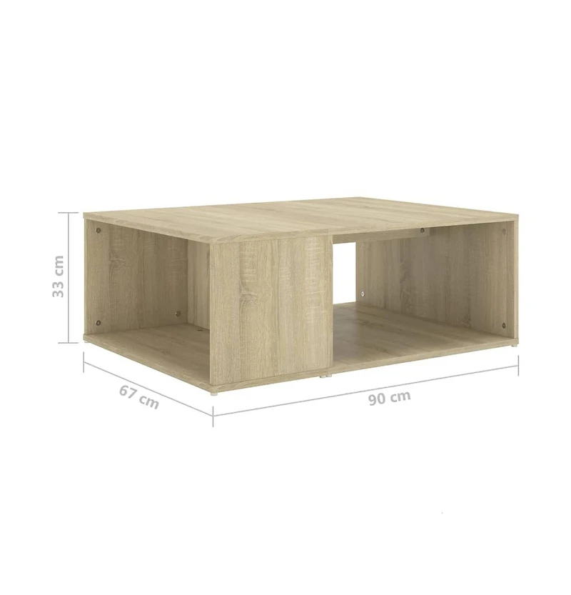 vidaXL Coffee Table Sonoma Oak 35.4"x26.4"x13" Engineered Wood