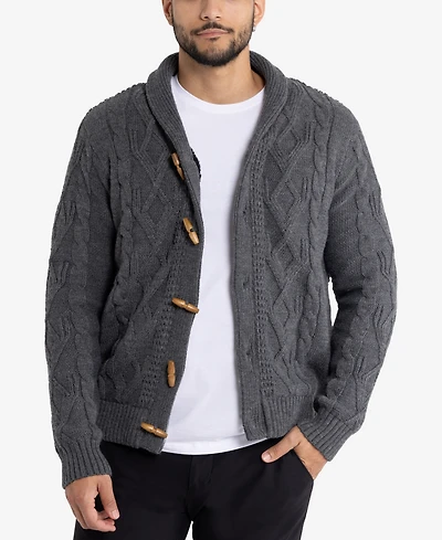 X-Ray Men's Shawl Collar Knit Cardigan