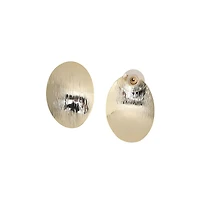 Textured Lined Circular Stud Earrings