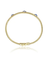 14K Gold Plated with Clear, Green, Red