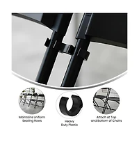Mata Set Of 2 Wide Plastic Ganging Clips For Extra Chairs
