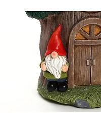 LuxenHome Gnome Tree Stump MgO Indoor and Outdoor Sculpture Side Table