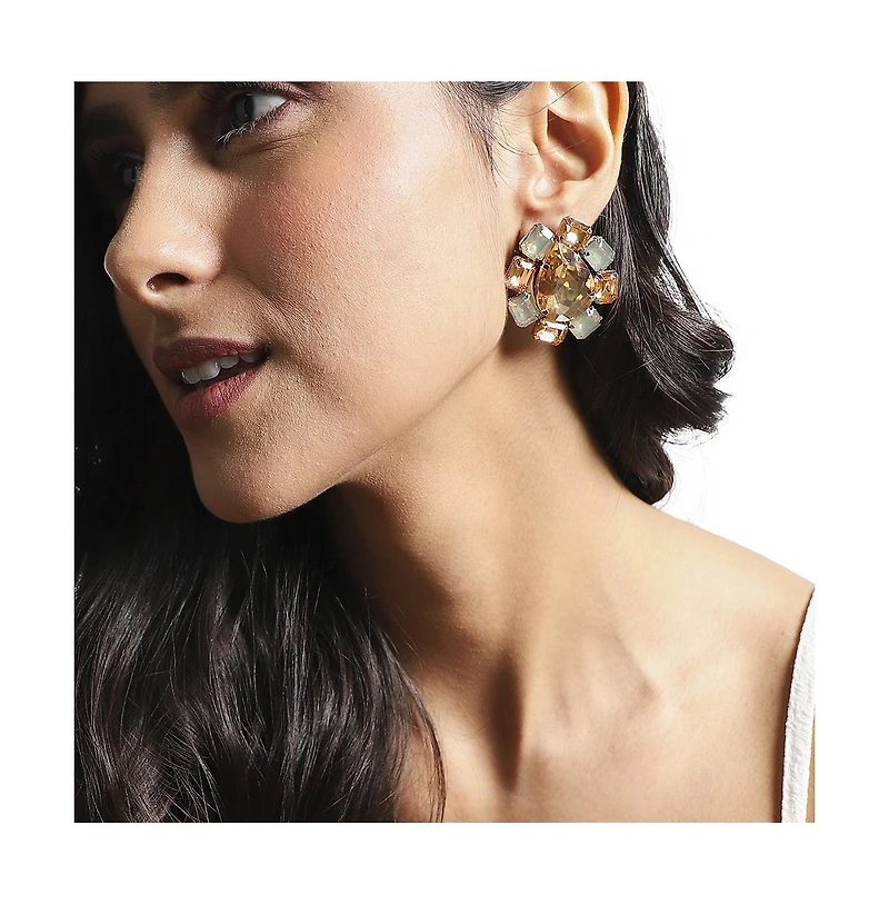 Crystal Pear Stud Earrings