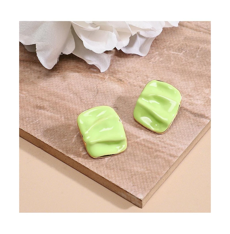 Textured Enamel Stud Earrings