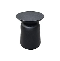 Slickblue Round Side End Table with Handcrafted Hammered Design for Unique Accent Decor