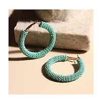 Beaded Cluster Hoop Earrings