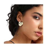 Textured Heart Stud Earrings