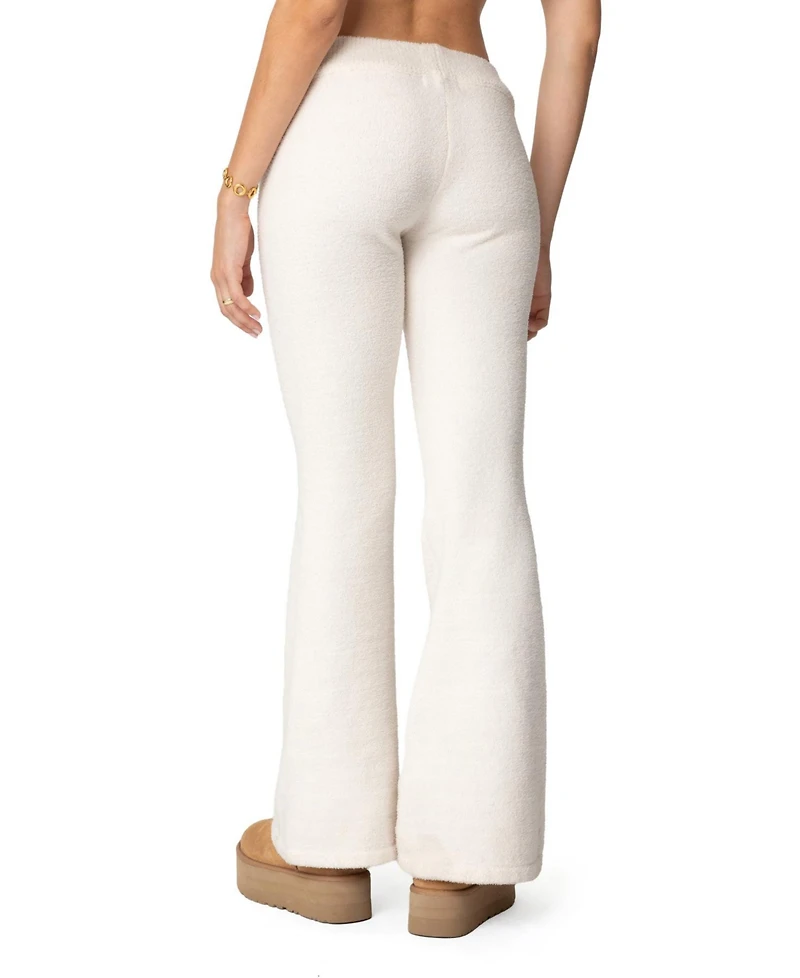 Edikted Womens Plush Flared Pants