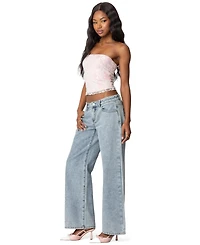 Edikted Womens Allison Lace Tube Top