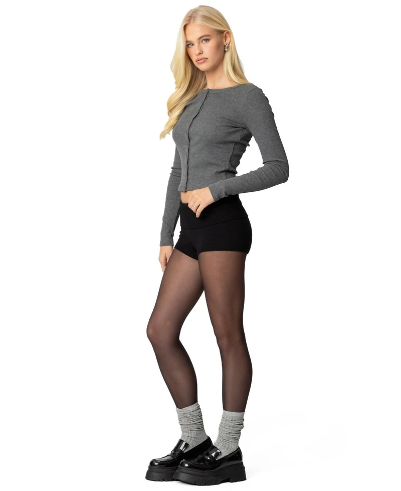 Edikted Womens Shilo Ribbed Cardigan