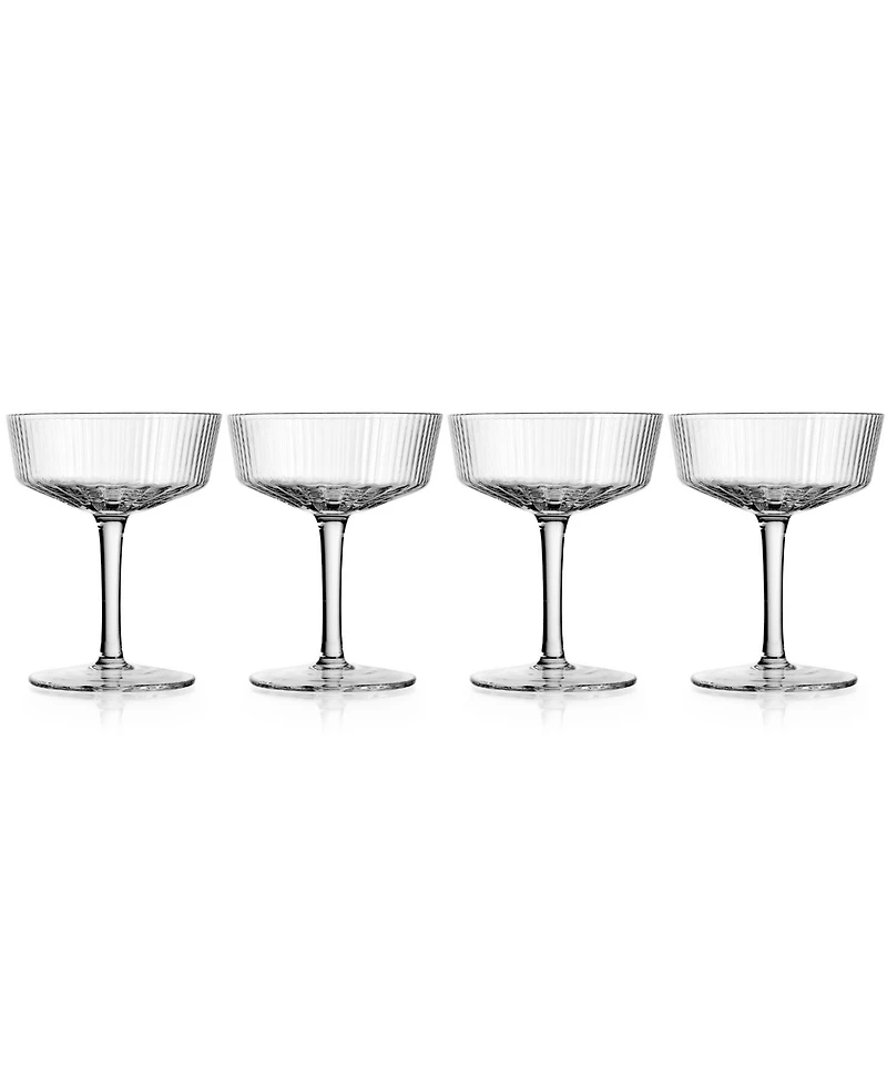 Godinger Sullivan Street Fluted Coupe Glasses, Set of 4