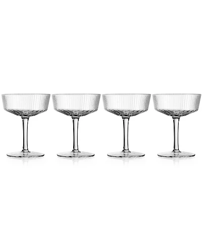 Godinger Sullivan Street Fluted Coupe Glasses, Set of 4