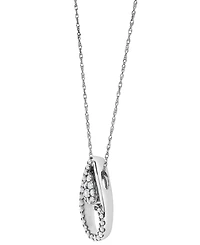Diamond Halo Teardrop 18" Pendant Necklace (1/4 ct. t.w.) in 10k White Gold