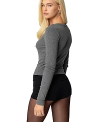 Edikted Womens Shilo Ribbed Cardigan