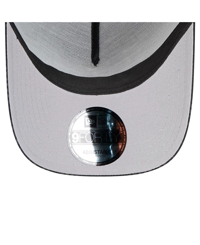 New Era Men's Black Cincinnati Bengals Midnight Ink Tonal Text A-Frame Trucker 9FORTY Adjustable Hat