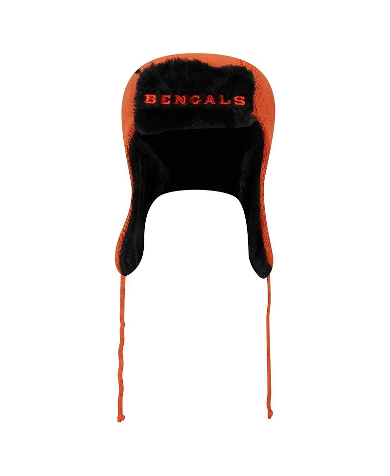 New Era Men's Orange Cincinnati Bengals Helmet Head Trapper Knit Hat