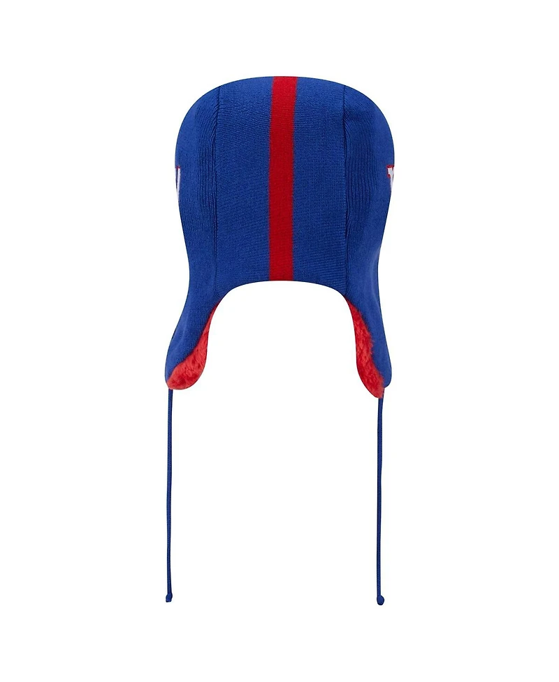 New Era Men's Royal New York Giants Helmet Head Trapper Knit Hat
