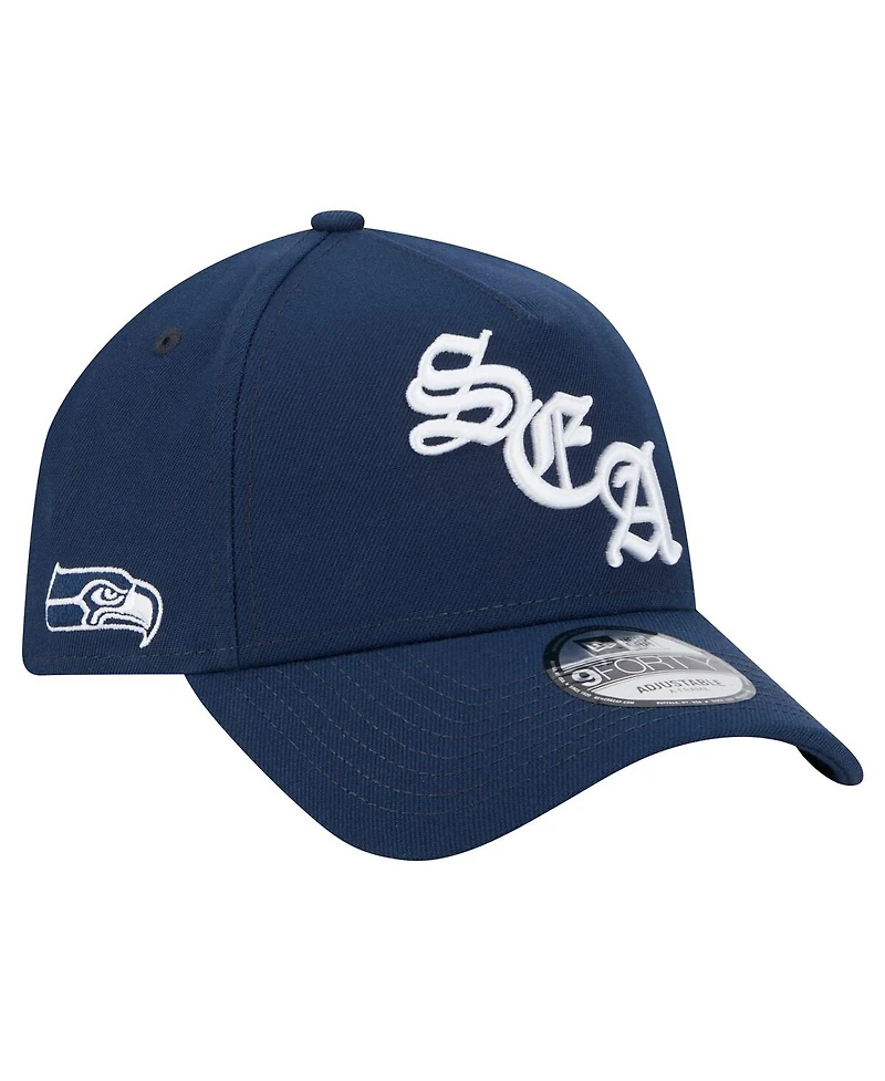 New Era Men's College Navy Seattle Seahawks Mystic 9FORTY A-Frame Adjustable Hat